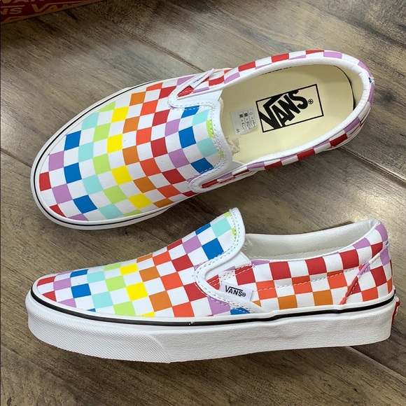 VANS CLASSIC SLIP ON CHECKERBOARD RAINBOW WMNS - Picture 15 of 16